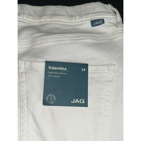 NEW JAG JEANS White Stretch Denim High Rise Pull On Skinny Ankle Sz 14 Waist 34" - Picture 6 of 15